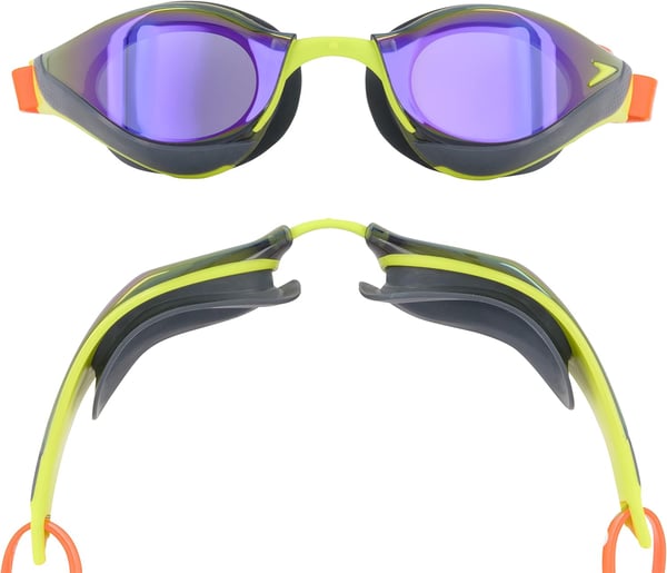 Speedo UnisexAdult Swim Goggles Mirrored Fastskin Pure FocusSalsoAtomic LimeViolet Gold