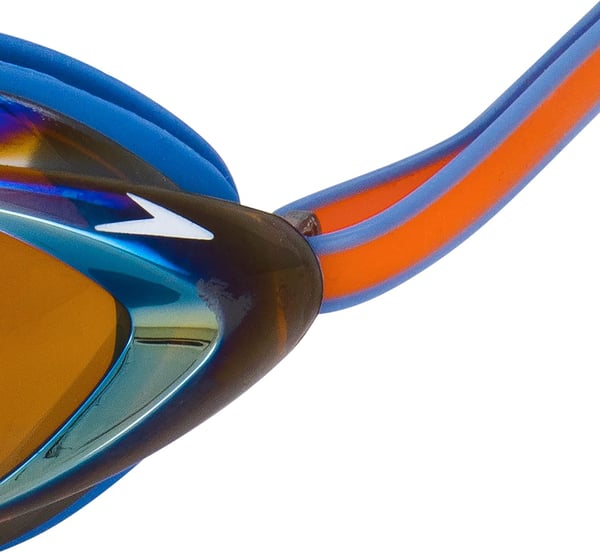 Speedo UnisexAdult Swim Goggles Mirrored Vanquisher 20Bright CobaltAmberGold