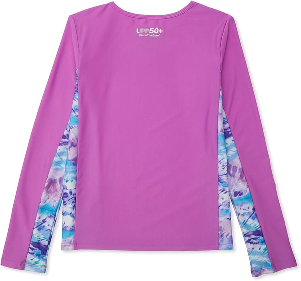 Speedo Girls Uv Swim Shirt Long Sleeve RashguardByzantium Splice