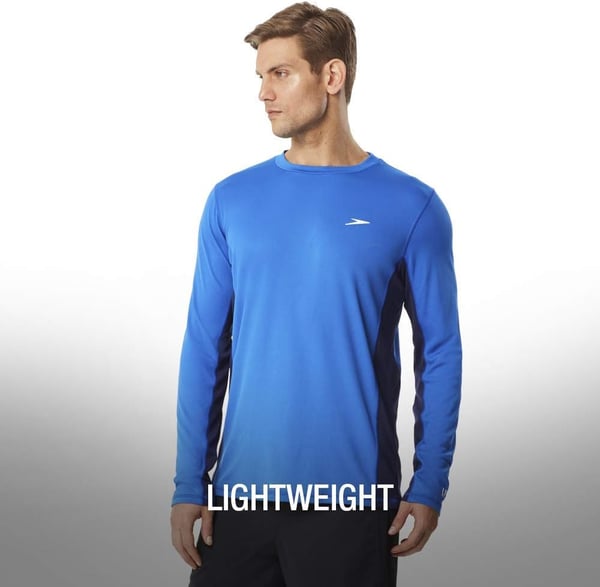 Speedo Mens UV Swim Shirt Long Sleeve Longview TeeClassic Blue