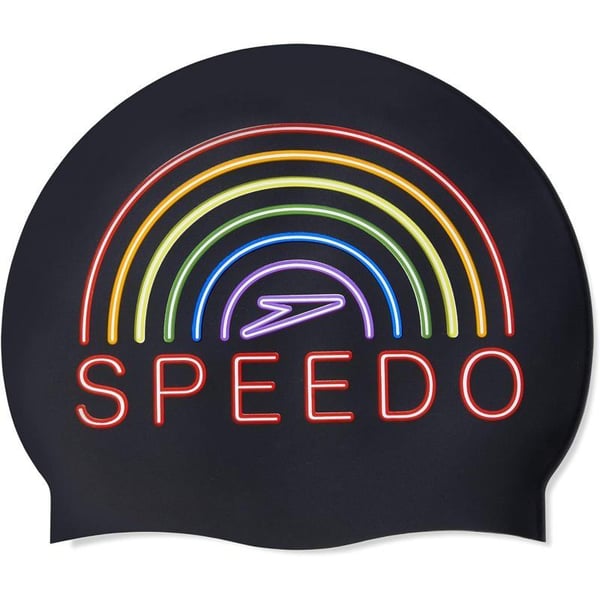 Speedo Swim Cap SiliconeBlackRainbow