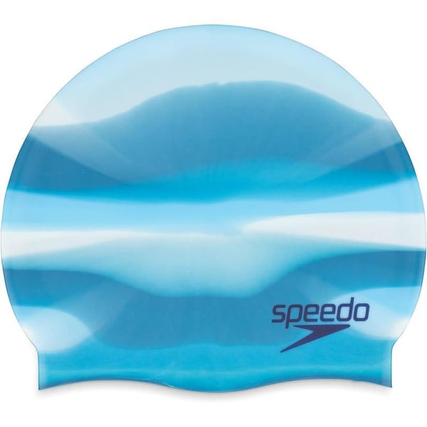 Speedo Swim Cap SiliconeElastomericBlended Stripe Enamel Blue