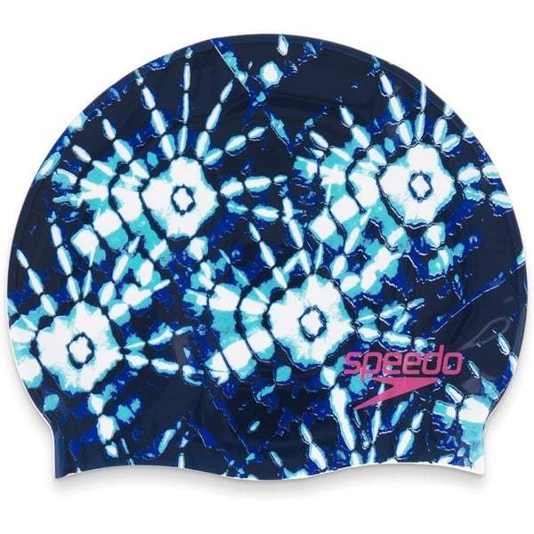 Speedo Swim Cap SiliconeSodalite Blue Tie Dye