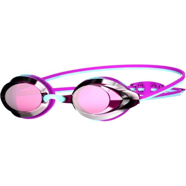 Speedo UnisexChild Swim Goggles Vanquisher 20 JuniorMirrored Marine BlueDive PurplePink GlowSilver