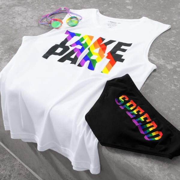 Speedo UnisexAdult Tank Top Sleeveless PridePride Rainbow Brights