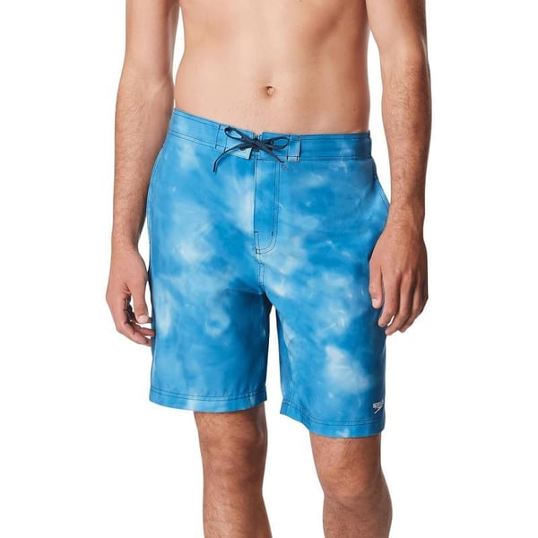 Mens Swim Trunk Knee Length Boardshort Bondi Printed20 Flare Delphinium Blue