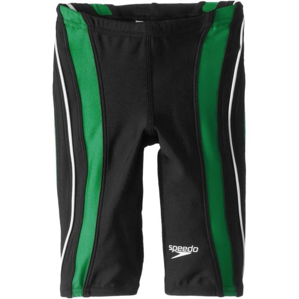 Speedo Big Boys Taper Splice Youth Jammer SwimsuitBig Boys BlackGreen