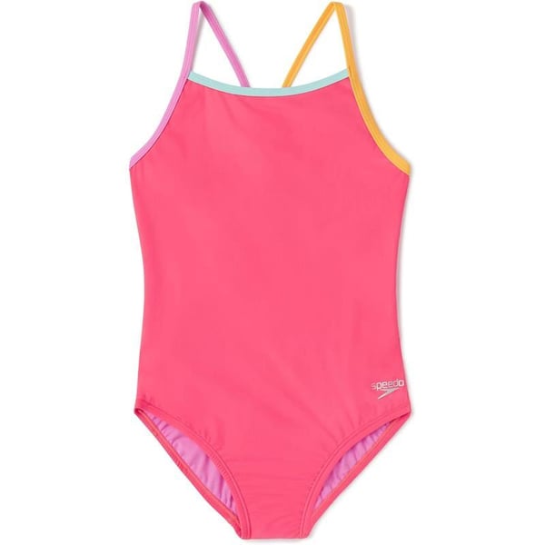 Speedo Girls Swimsuit One Piece Thin StrapsCoral Paradise