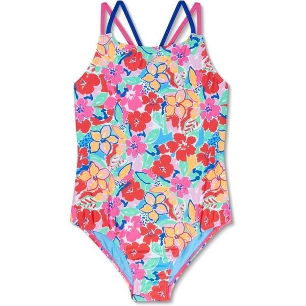 Speedo Girls Swimsuit One Piece Thin StrapsFauve Floral