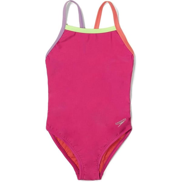 Speedo Girls Swimsuit One Piece Thin StrapsRose Violet