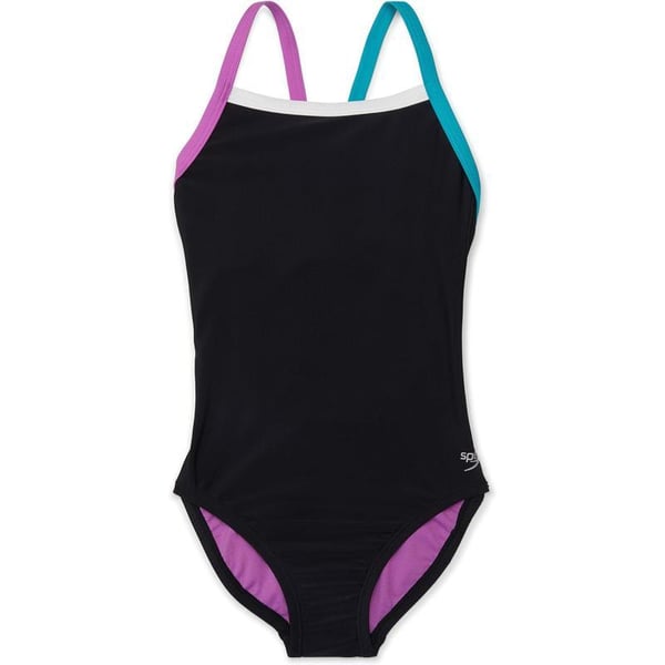 Speedo Girls Swimsuit One Piece Thin StrapsSpeedo Black