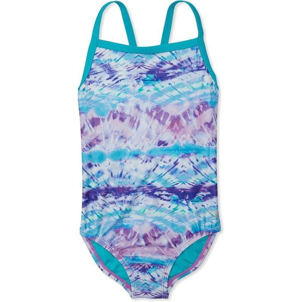 Speedo Girls Swimsuit One Piece Thin StrapsTie Dye Magic