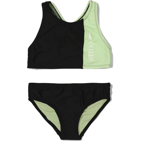 Speedo Girls Swimsuit Two Piece Bikini SetAnthracite