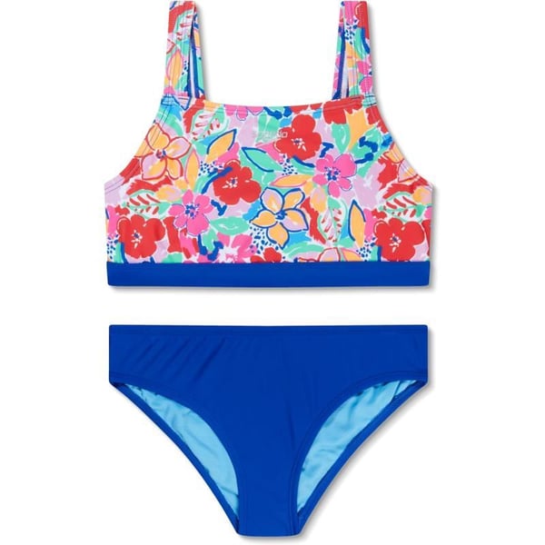 Speedo Girls Swimsuit Two Piece Bikini SetFauve Floral