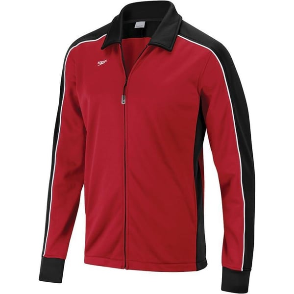 Speedo Mens Jacket Full Zip Collard Streamline Team Warm UpBlackMaroon