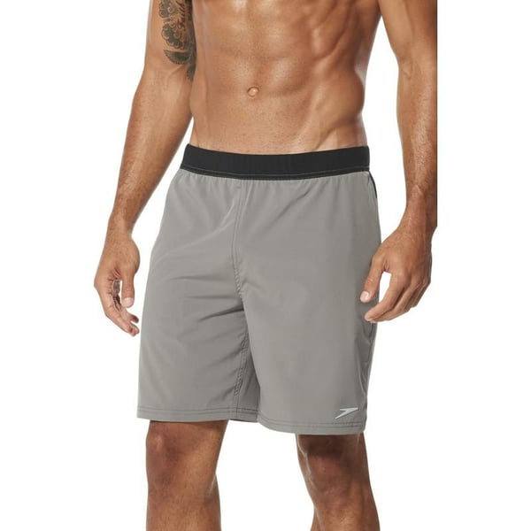 Speedo Mens Swim Trunk Short Length Fitness TrainingBlackGrey