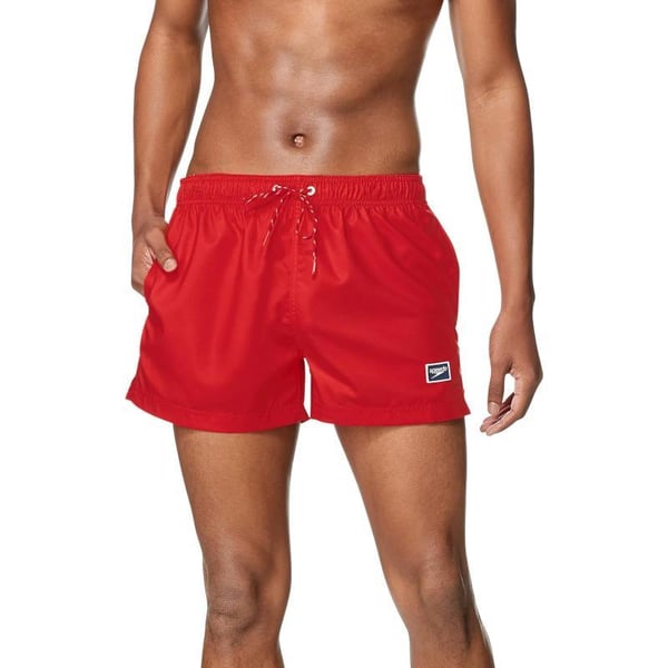 Speedo Mens Swim Trunk Short Length Redondo SolidHigh Risk Red