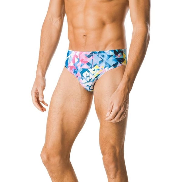 Speedo Mens Swimsuit Brief Endurance Lite Turnz PrintedDiscontinuedGreyAqua