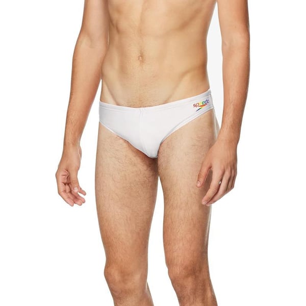 Speedo Mens Swimsuit Brief PowerFlex Eco SolarBright White