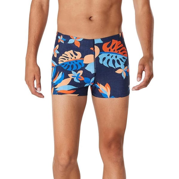 Speedo Mens Swimsuit Square Leg Eco Flex BeachstarFloatable Floral Peacoat