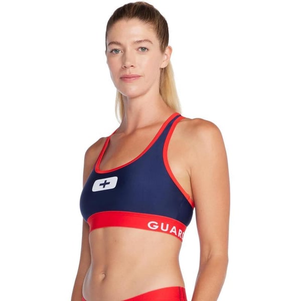 Speedo Womens Guard Sport Bra Swimsuit TopTeam Navy