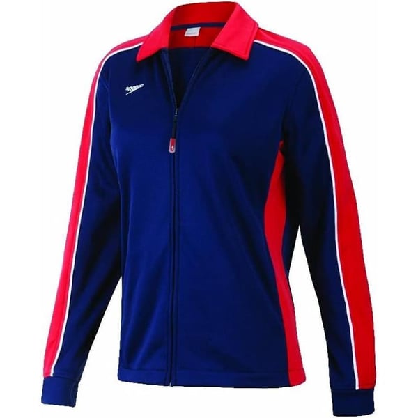 Speedo Womens Jacket Full Zip Collard Streamline Team Warm UpRedNavy