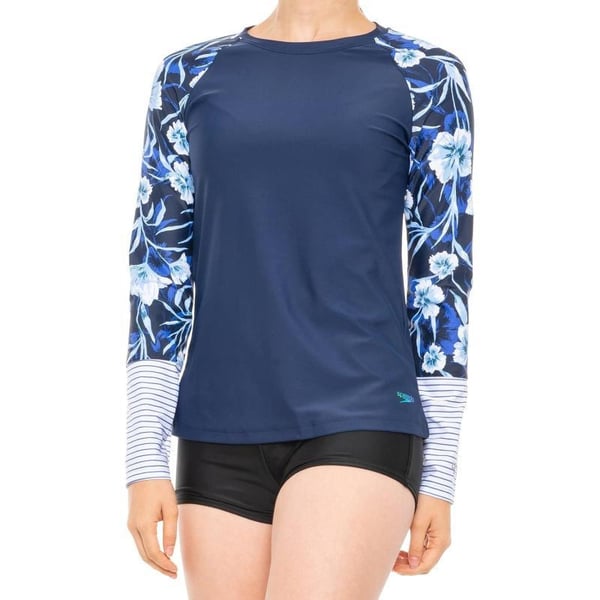 Speedo Womens Uv Swim Shirt Long Sleeve RashguardNavy