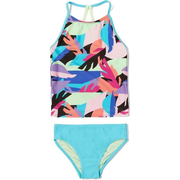 Speedo Girls Swimsuit Two Piece Tankini Thin StrapBlue Atoll