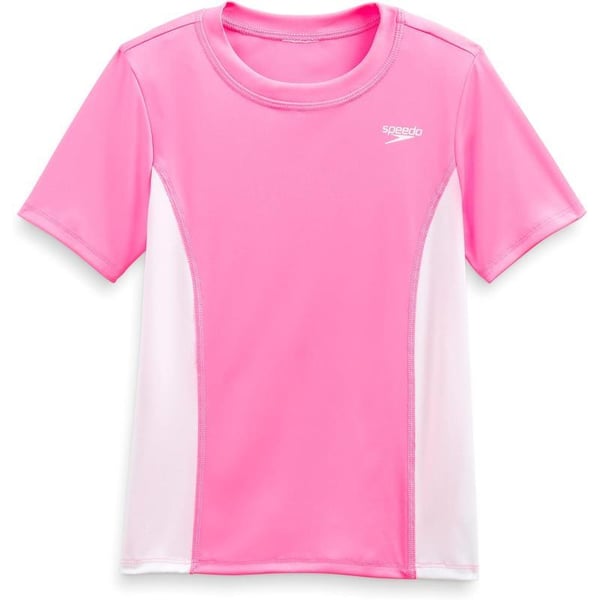 Speedo Girls UV Swim Shirt Short Sleeve Printed RashguardUv Swim Shirt Short Sleeve Printed Rashguard Sugar Plum