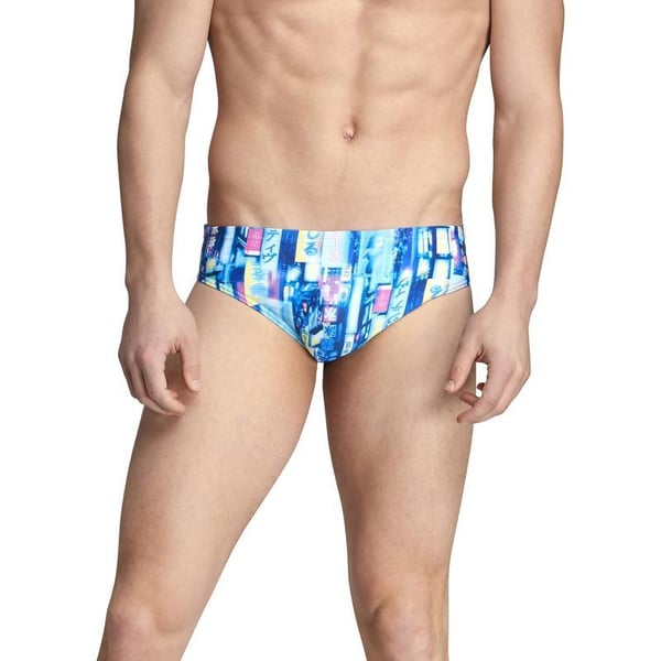 Speedo Mens Swimsuit Brief Endurance Lite Turnz PrintedBlue Multi