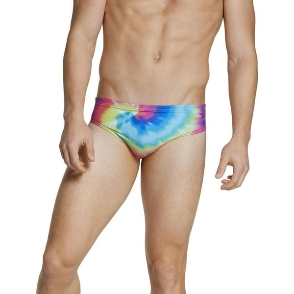 Speedo Mens Swimsuit Brief Endurance Lite Turnz PrintedMulti Tie Dye