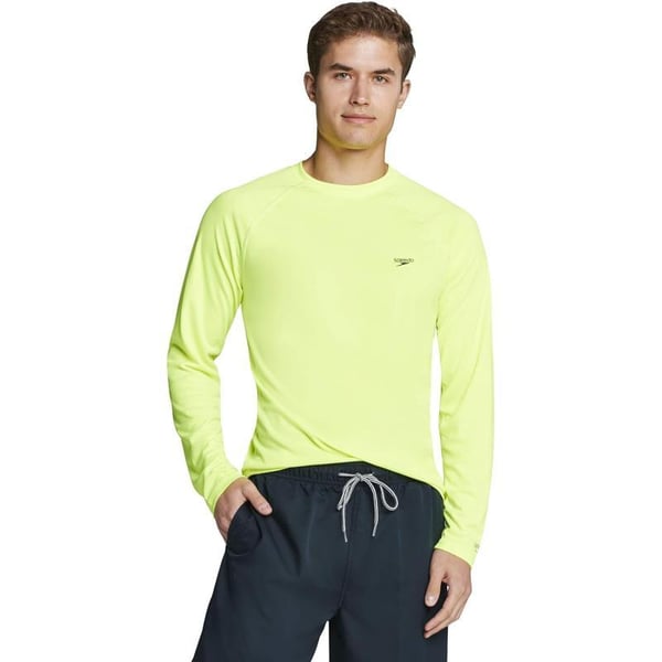 Speedo Mens Uv Swim Shirt Easy Long Sleeve Regular FitSafety Yellow