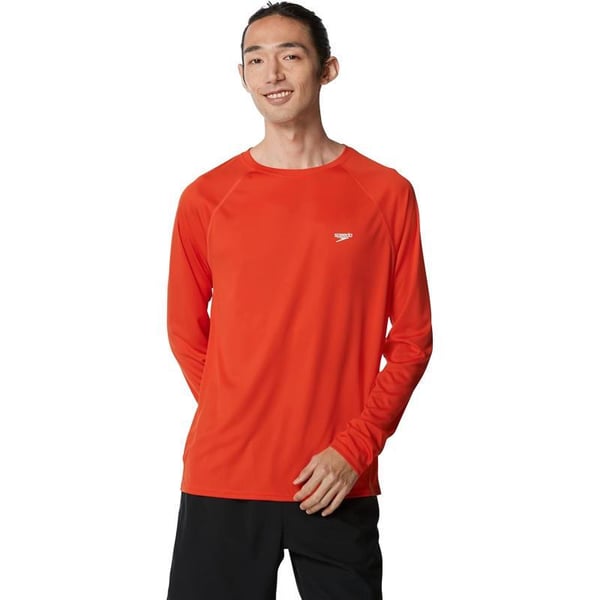 Speedo Mens Uv Swim Shirt Easy Long Sleeve Regular FitSpicy Orange