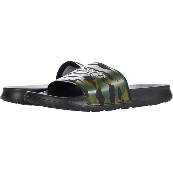 Speedo UnisexAdult Sandal Deck SlideBlackCamo Green