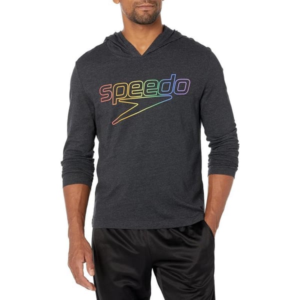 Speedo UnisexAdult TShirt Long Sleeve Hoodie Pull Over Team Warm UpPride Black