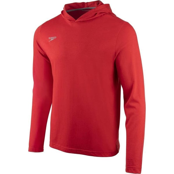 Speedo UnisexAdult TShirt Long Sleeve Hoodie Pull Over Team Warm UpSpeedo Red