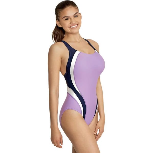 Speedo Womens Swimsuit One Piece Creora Highclo Quantum Splice High Cut SolidFusion Fairy Wren