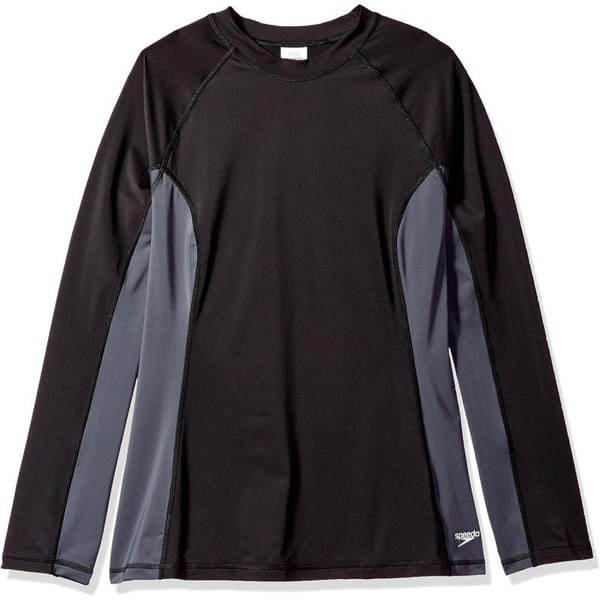 Speedo Womens Uv Swim Shirt Long Sleeve RashguardSpeedo BlackGrey