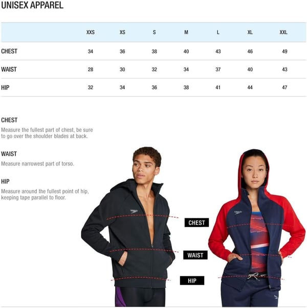 Speedo UnisexAdult Jacket Sweatshirt Full Zip Hoodie Team Warm UpSpeedo Red