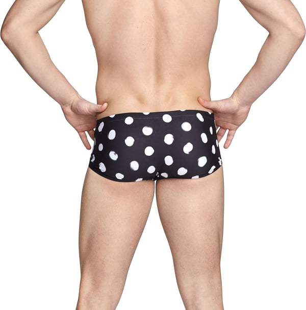 Speedo Mens Swimsuit Euro Brief Endurance PrintedBlackWhite