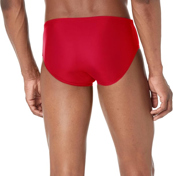 Speedo Mens Swimsuit Brief Powerflex Eco Solid AdultTrue Red