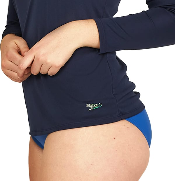 Speedo Womens Uv Swim Shirt Long Sleeve RashguardSpeedo Navy