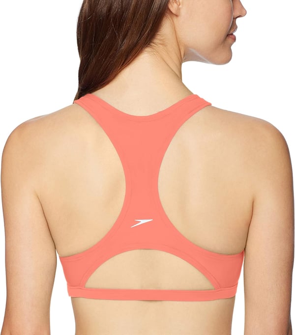 Speedo Womens High Neck Top Bikini Top black SmallVibrant Coral