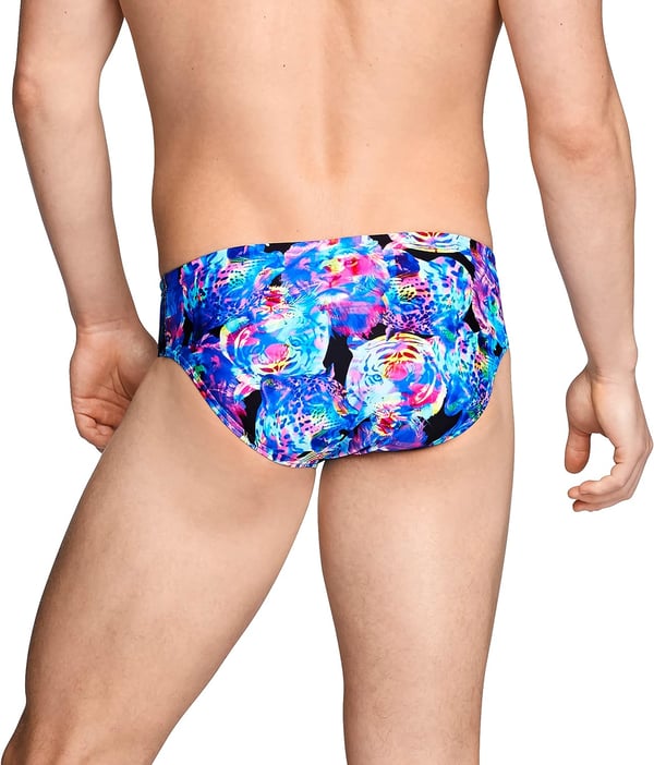 Speedo Mens Swimsuit Brief Endurance Lite Turnz PrintedBaja Blue