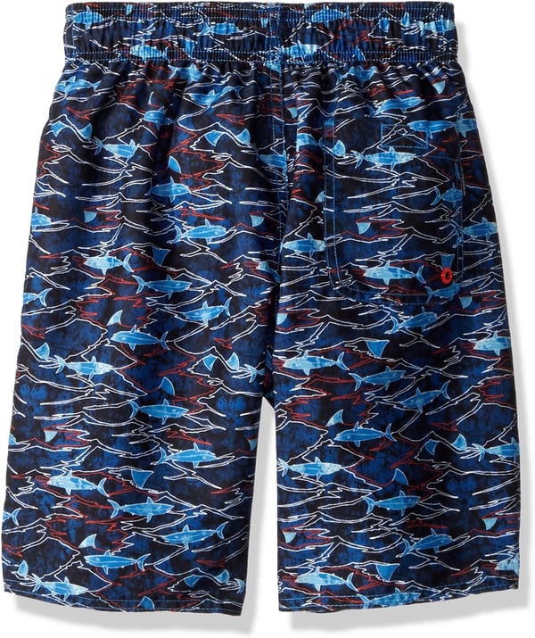 Speedo Boys Swim Trunk Knee Length Printed VolleyDiscontinuedShark Neon Lava