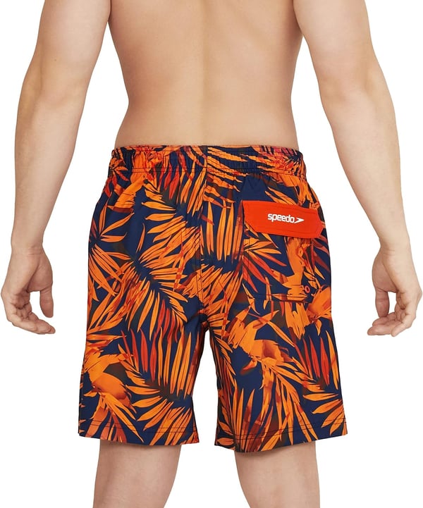 Speedo Mens Swim Trunk Mid Length SeasidePalm Spicy Orange