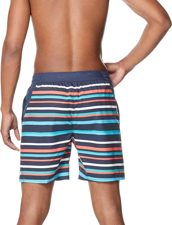 Speedo Mens Swim Trunk Mid Length SeasideLine Blue Atoll