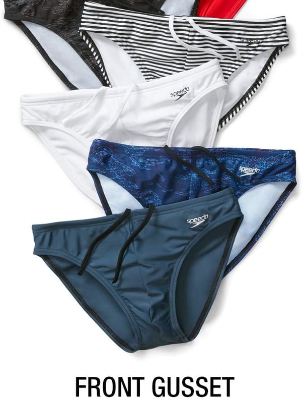 Speedo Mens Swimsuit Brief PowerFlex Eco SolarLogo Speedo Blue