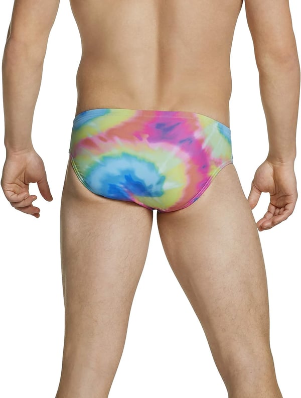 Speedo Mens Swimsuit Brief Endurance Lite Turnz PrintedMulti Tie Dye