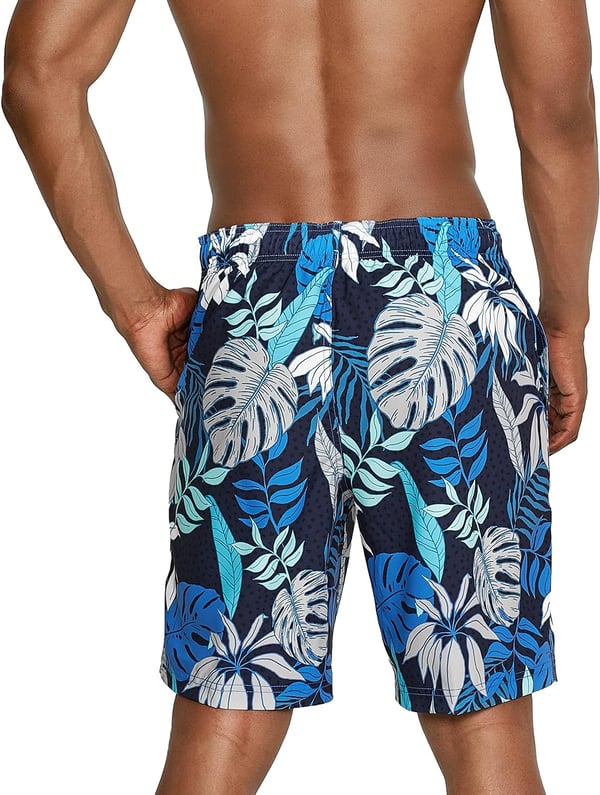 Mens Swim Trunk Knee Length Boardshort Bondi Printed20 Hothouse Peacoat